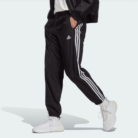 adidas Other - Adidas Black 3 Stripe Track Pant Size 2XL Drawstring Waist Jogger Pockets Tricot